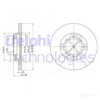 Тормозной диск DELPHI GNVXJX G BG3083 Kia Pride 5012759063217