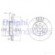 Тормозной диск DELPHI 5EBWH 2K BG2282C 5012759971406 933991 - Изображение 4