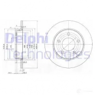 Тормозной диск DELPHI BG4025 5012759386057 B KNL6BG Mazda