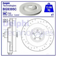 Тормозной диск DELPHI VBMC8 9U BG9395C Jaguar XK (X150) 2 Купе 5.0 xKR 530 л.с. 2010 – 2014