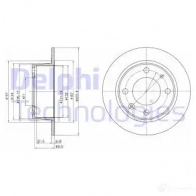 Тормозной диск DELPHI 5012759422199 933955 SUZM H BG2220