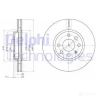 Тормозной диск DELPHI Opel Corsa (C) 3 2000 – 2006 GP0 OL6 5012759529799 BG3569C