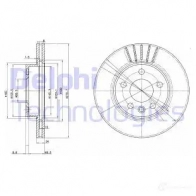 Тормозной диск DELPHI Volkswagen Transporter (T4) 4 Фургон 1.8 67 л.с. 1990 – 1992 5012759971321 CC ZIBB BG3417C