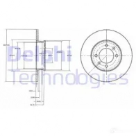 Тормозной диск DELPHI BG3261 5012759067109 934623 K B604M