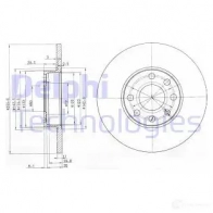 Тормозной диск DELPHI BG3402 RG93 XB8 5012759086476 Opel