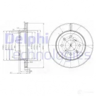 Тормозной диск DELPHI 5012759309032 BG3884 Suzuki Wagon R 1MOE 18C