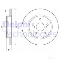 Тормозной диск DELPHI 54 QYP3F 1211318723 BG4183C 5012759983256