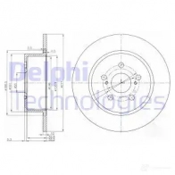 Тормозной диск DELPHI Toyota B HW2D 5012759355107 BG3922