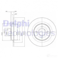 Тормозной диск DELPHI 3GN TRZ BG3743 5012759280409 Ford Focus 1 Хэтчбек 2.0 ST170 173 л.с. 2002 – 2004