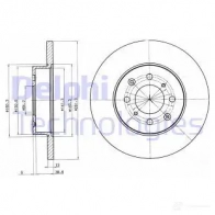 Тормозной диск DELPHI BG3262 AVH DQ6 934624 5012759067116
