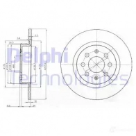 Тормозной диск DELPHI BG3945 5012759360491 P ISK6 Opel