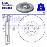 Тормозной диск DELPHI KLTA F66 5012759086490 BG3404 Opel Astra (G) 2 Седан 1.7 CDTI (F69) 80 л.с. 2003 – 2009