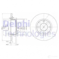 Тормозной диск DELPHI BG2752 Audi 80 (B4) 4 1991 – 1996 JBTR 25O 5012759923603