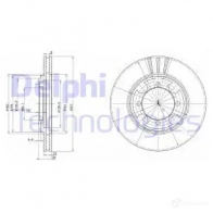 Тормозной диск DELPHI BG2628 Y ZNV6EM 5012759426098 Hyundai Elantra