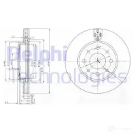 Тормозной диск DELPHI 4VC7 Q0 BG3839 5012759308585 Ford KA