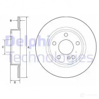 Тормозной диск DELPHI 8S 7E96C BG4555C Mercedes B-Class (W246) 2 Хэтчбек 5012759533673