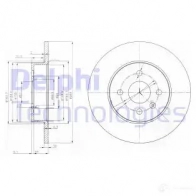 Тормозной диск DELPHI 97KD BNA Opel Astra (G) 2 Седан 1.7 CDTI (F69) 80 л.с. 2003 – 2009 5012759971123 BG3885C