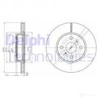 Тормозной диск DELPHI Q 0T92 Toyota iQ 5012759450567 BG4274