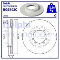 Тормозной диск DELPHI 6K IMEM Ford Transit 7 (FD) Автобус 2.4 TDCi 4x4 140 л.с. 2006 – 2014 BG5102C