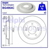 Тормозной диск DELPHI Hyundai BG4964C GHMD L4X