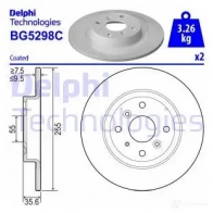 Тормозной диск DELPHI BG5298C 1437949864 4J VLF