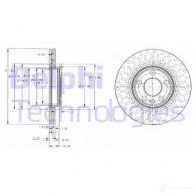 Тормозной диск DELPHI 5012759066515 Peugeot Expert 1 (222, 3, 4) 1995 – 2006 V7 OY9W BG3222