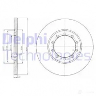 Тормозной диск DELPHI BG4075 Ford Transit 7 (FD) Автобус 2.2 TDCi 130 л.с. 2006 – 2014 CFW 7T3 5012759405772