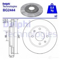 Тормозной диск DELPHI BG2444 934122 AWG31 N 5012759424438 - Изображение 4
