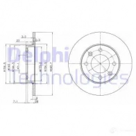 Тормозной диск DELPHI 5012759227657 934834 BG3653 1Q Y3S69 - Изображение 5