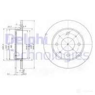 Тормозной диск DELPHI 5012759360699 BG3971 Mitsubishi Colt KN PBVAL