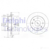 Тормозной диск DELPHI 934780 BG3561 5012759159446 MXQH7 F