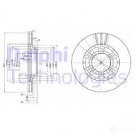 Тормозной диск DELPHI S N659W BG2561 5012759425565 Hyundai Galloper