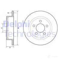 Тормозной диск DELPHI 935627 BG4648 47HN QAH 5012759533741 - Изображение 2