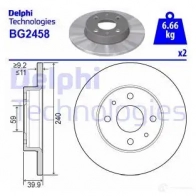 Тормозной диск DELPHI YJ Y4LO 934136 BG2458 5012759424575 - Изображение 4