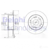 Тормозной диск DELPHI 5012759280423 BG3745 T FPG992 Honda Accord 6 (CH, CL) Хэтчбек 2.3 (CL4) 154 л.с. 2000 – 2002