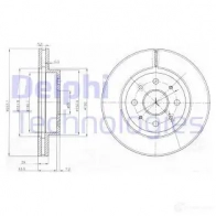 Тормозной диск DELPHI 5012759385999 1LOC O Kia Rio BG4019