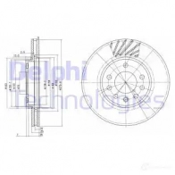 Тормозной диск DELPHI 5012759529720 HQFSA RK Opel Astra (H) 3 Хэтчбек 1.8 (L48) 125 л.с. 2004 – 2010 BG3405C