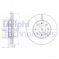 Тормозной диск DELPHI 5012759281079 BG3810 Mitsubishi Galant 7 YK1F