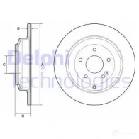Тормозной диск DELPHI 5012759979594 BG4793C V E2LO Hyundai Genesis