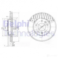 Тормозной диск DELPHI BG3563 5012759159460 Kia Carnival (GQ) 2 1998 – 2005 4 FR9JRV