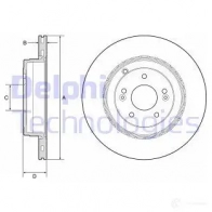 Тормозной диск DELPHI Hyundai Genesis 5012759979600 BG4794C 9GG HC