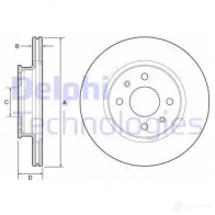 Тормозной диск DELPHI BG4535 5012759505434 1X75 X7 Hyundai i20 (PB) 1 2008 – 2015