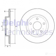 Тормозной диск DELPHI VTXUS2 Q BG4534 Mazda 5012759505427