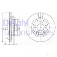 Тормозной диск DELPHI KG9J AIH 5012759370179 Honda BG3977