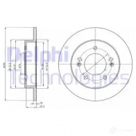Тормозной диск DELPHI 5012759467374 BG4310 Kia Venga (YN) 1 2010 – 2017 Q Q9M9