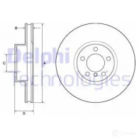 Тормозной диск DELPHI 9Q SD49M 5012759535868 BG9141C 935913