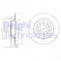 Тормозной диск DELPHI BG3956C Audi A6 (C5) 2 Универсал 2.4 170 л.с. 2001 – 2005 SFHWC 3 5012759530092