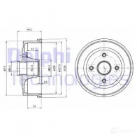 Тормозной барабан DELPHI T YKB7PB BF472 Opel 5012759226063