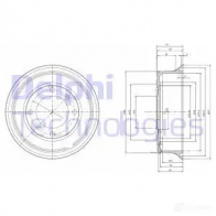 Тормозной барабан DELPHI 5012759460016 933569 BF2 S7FU 3B