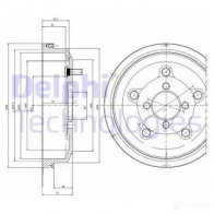 Тормозной барабан DELPHI 933792 CF9 RL8 BF514 5012759467749